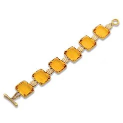 Scully & Scully 18k Yellow Gold Citrine Diamond Bracelet