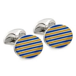 Scully & Scully Sterling Silver Cufflinks With Stripes Enamel