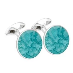 Scully & Scully Sterling Silver Haze Enamel Cufflinks -Jewelry Shop unnamed file 1378