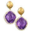 Scully & Scully 18k Hammered Gold Amethyst Drop Earrings -Jewelry Shop unnamed file 138