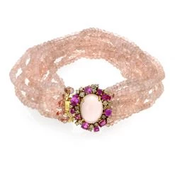 Scully & Scully Rose Quartz Bead String Bracelet