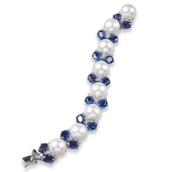 Scully & Scully 18k White Gold Pearl, Kyanite & Diamond Bracelet
