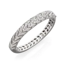 Scully & Scully 18k White Gold Diamond Zig-Zag Bracelet