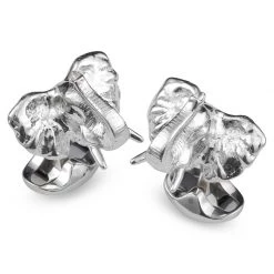 Scully & Scully Sterling Silver Elephant Head Cufflinks