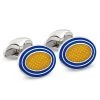 Scully & Scully Sterling Silver Yellow & Double Royal Blue Cufflinks -Jewelry Shop unnamed file 1396