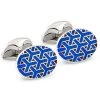 Scully & Scully Sterling Silver "Y" Pattern Navy & Denim Blue Cufflinks -Jewelry Shop unnamed file 1401