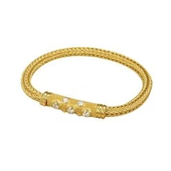 Scully & Scully 22k Gold Granulated Diamond Bracelet