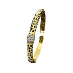Scully & Scully 18k Gold Cheetah Wide Diamond Collar Bracelet