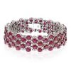 Scully & Scully 18K White Gold Ruby & Diamond Checkerboard Bracelet