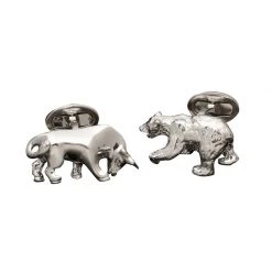 Scully & Scully Sterling Silver Bull And Bear Cufflinks