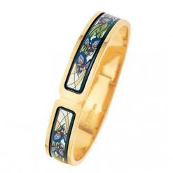 Freywille Claude Monet Goldplated Iris Ballerina Clasp Bangle