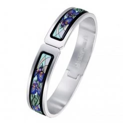 Freywille Claude Monet Rhodium-Palladium Iris Ballerina Bangle