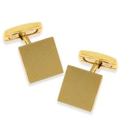 Scully & Scully 18k Gold Square Hobnail Cufflinks
