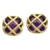 Scully & Scully 18k Gold Fluted Lattice Amethyst Earrings -Jewelry Shop unnamed file 152