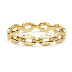 Scully & Scully 18k Gold Ribbed Link Bracelet