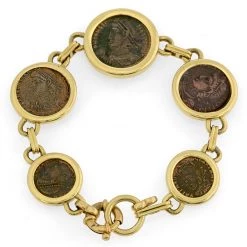Scully & Scully 18k Yellow Gold Constantine Coin Bracelet