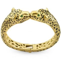 Scully & Scully 18k Gold & Enamel Cheetah Bracelet