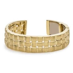 Scully & Scully 18k Yellow Gold Quilted Weave Cuff Bracelet