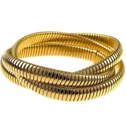 Scully & Scully 18k Yellow Gold Triple Cobra Bracelet
