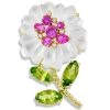 Scully & Scully Mother Of Pearl, Pink Topaz, And Peridot Pin -Jewelry Shop unnamed file 160