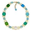 Scully & Scully 18k Yellow Gold Multicolor Venetian Glass & Blue Topaz Necklace -Jewelry Shop unnamed file 164