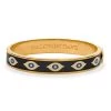 Halcyon Days Evil Eye Hinged Bangle, Midnight Blue & Gold