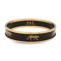 Halcyon Days Tiger On Black Bangles