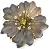 Scully & Scully 18k Yellow Gold Crystal Grey Mother Of Pearl Flower Pin -Jewelry Shop unnamed file 173