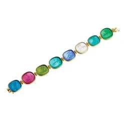 Scully & Scully 18k Yellow Gold Venetian Glass Cameos Bracelet