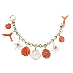 Scully & Scully 18k Gold Salmon Coral Sea Life Bracelet
