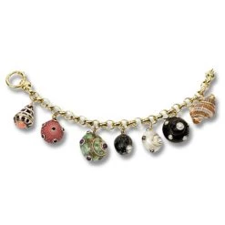 Scully & Scully 18k Gold Shell Charms Bracelet