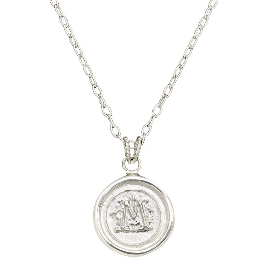 Scully & Scully Sterling Silver Wax Seal Pendant Necklace 3 Scully & Scully Sterling Silver Wax Seal Pendant Necklace