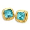 Scully & Scully 18K Yellow Gold Square Blue Topaz Earrings -Jewelry Shop unnamed file 179