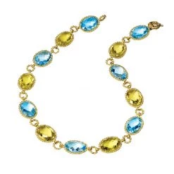 Scully & Scully 18k Yellow Gold Blue Topaz & Lemon Quartz Necklace