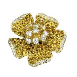 Scully & Scully 18k Yellow Gold Magnolia Pin