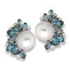 Scully & Scully London Blue Topaz, Diamond & Pearl Spray Earrings -Jewelry Shop unnamed file 196