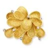 Scully & Scully 18k Gold & Diamond Textured Flower Pin