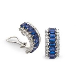 Scully & Scully 18K White Gold Royal Blue Kyanite Earrings