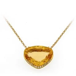 Scully & Scully 18k Gold Round Teardrop Citrine Necklace