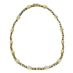 Scully & Scully 18k Gold Diamond Cheetah Necklace