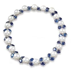 Scully & Scully 18K White Gold Pearl, Kyanite & Diamond Necklace