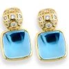 Scully & Scully 18k Gold Diamond & Blue Topaz Earrings -Jewelry Shop unnamed file 268