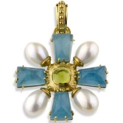 Scully & Scully Baroque Freshwater Pearl Cross Pin / Pendant