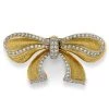 Scully & Scully 18k Yellow Gold Bow With Diamonds Pin -Jewelry Shop unnamed file 274