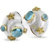Scully & Scully 18k Nautilus Shell Earrings With Blue Topaz & Seashells -Jewelry Shop unnamed file 288