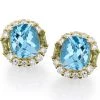 Scully & Scully 18k Yellow Gold Blue Topaz & Peridot Diamond Earrings -Jewelry Shop unnamed file 291
