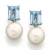 Scully & Scully 18k Sky Blue Topaz & Pearl Earrings