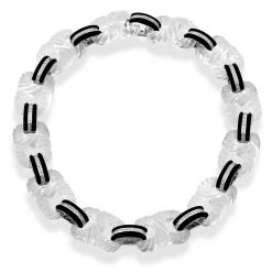 Scully & Scully 18k White Gold Crystal Diamond Onyx Necklace