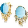 Scully & Scully 18k Yellow Gold Blue Topaz & Diamond Floral Earrings -Jewelry Shop unnamed file 297