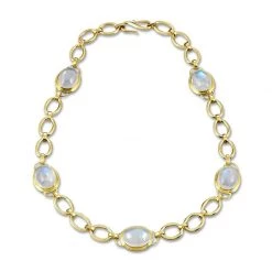 Scully & Scully 18k Gold Moonstone Oval Link Necklace